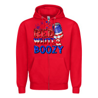 Red red white boozy Zipper Hoodie - NancyCooperArtShop