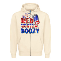 Sandshell red white boozy Zipper Hoodie - NancyCooperArtShop