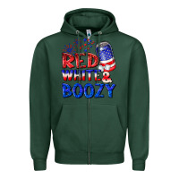 Sports Green red white boozy Zipper Hoodie - NancyCooperArtShop