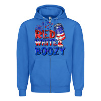 True Royal red white boozy Zipper Hoodie - NancyCooperArtShop