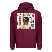 Burgundy afro teacher life Premium Hoodie - NancyCooperArtShop
