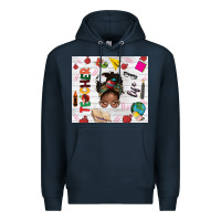 Navy afro teacher life Premium Hoodie - NancyCooperArtShop