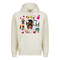 Oatmeal Heather afro teacher life Premium Hoodie - NancyCooperArtShop