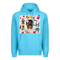 Ocean Blue afro teacher life Premium Hoodie - NancyCooperArtShop