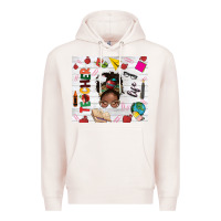 Pale Pink afro teacher life Premium Hoodie - NancyCooperArtShop