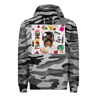 Slate Camo afro teacher life Premium Hoodie - NancyCooperArtShop