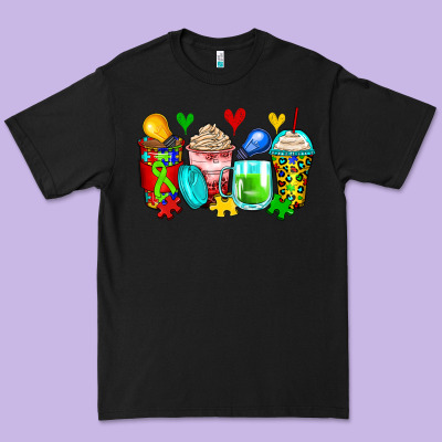 Autism Coffee Cups Premium Tee Designed By Zillion Design Studio