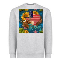4th Of July Texas Map With Cow Seamless Pattern Heavyweight Sweatshirt | Teevron