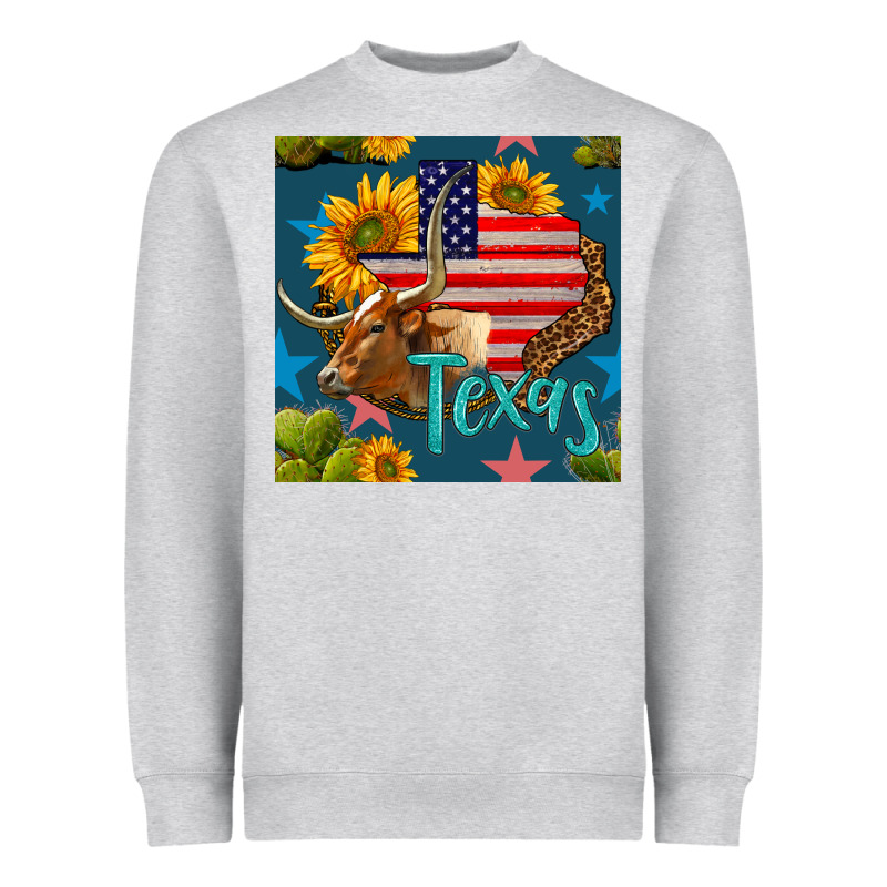 4th Of July Texas Map With Cow Seamless Pattern Heavyweight Sweatshirt by BundleAndBundleShop | Teevron