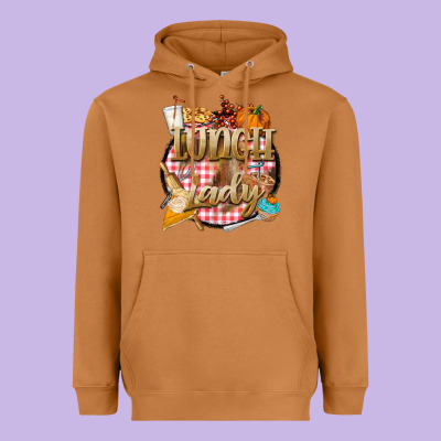 Fall  Lunch Lady Heavyweight Hoodie Designed By Barkaloodesign