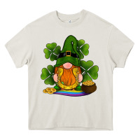 Cream st patricks day gnomes shamrock gold horseshoes rainbow Heavy Core Tee - RanaPortraitStore