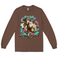 Chestnut free spirit mustang horse Long Sleeve Tee - LillyAllenDesigns