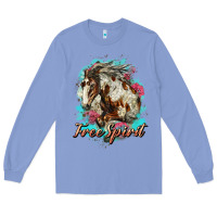 Colony Blue free spirit mustang horse Long Sleeve Tee - LillyAllenDesigns