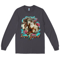Smoke free spirit mustang horse Long Sleeve Tee - LillyAllenDesigns