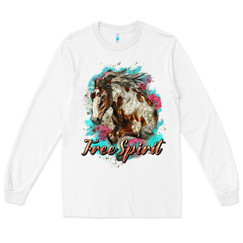 Free Spirit Mustang Horse Long Sleeve Tee by LillyAllenDesigns | Teevron