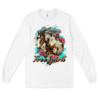 White free spirit mustang horse Long Sleeve Tee - LillyAllenDesigns