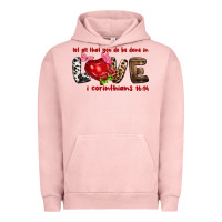 Pigment Salmon Let all that you do be done in love i corinthians Urban Hoodie - HowdyJamesFarm