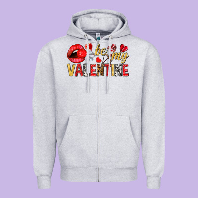 Be My Valentine Zipper Hoodie Designed By Nancycooperartshop
