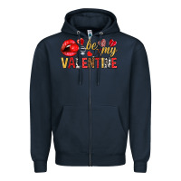 Navy be my valentine Zipper Hoodie - NancyCooperArtShop