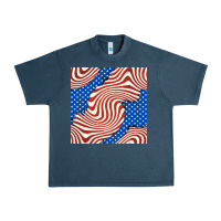 Midnight Navy american flag seamless pattern Urban Heavy Tee - BundleAndBundleShop