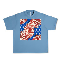 Pebble Blue american flag seamless pattern Urban Heavy Tee - BundleAndBundleShop
