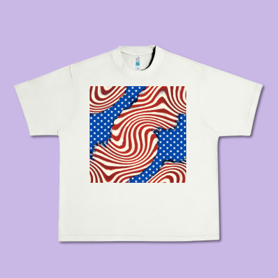 American Flag Seamless Pattern Urban Heavy Tee Designed By Bundleandbundleshop