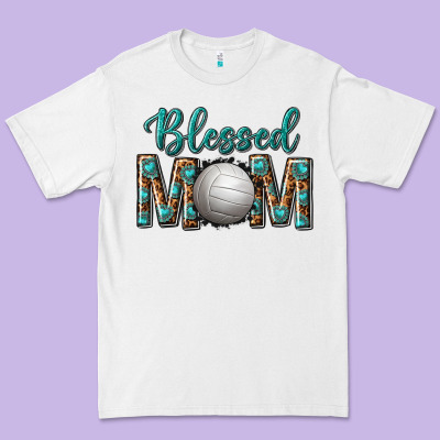 Western Blessed Mom With Volleyball Premium Tee Designed By Texasbilliewilder