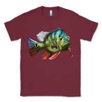 Burgundy Peacock Bass Illustrations Classic Tee - LillyAllenDesigns