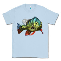 Dusty Blue Peacock Bass Illustrations Classic Tee - LillyAllenDesigns
