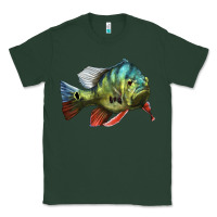 Sports Green Peacock Bass Illustrations Classic Tee - LillyAllenDesigns