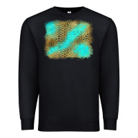 Black leopard turquoise background Premium Sweatshirt - Jasminsmagicworld
