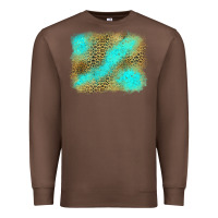 Chestnut leopard turquoise background Premium Sweatshirt - Jasminsmagicworld