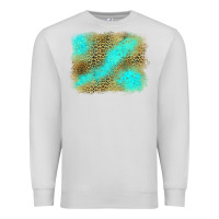 Dove Grey leopard turquoise background Premium Sweatshirt - Jasminsmagicworld