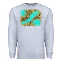 Heather Grey leopard turquoise background Premium Sweatshirt - Jasminsmagicworld