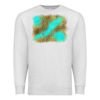 Oatmeal Heather leopard turquoise background Premium Sweatshirt - Jasminsmagicworld