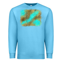 Ocean Blue leopard turquoise background Premium Sweatshirt - Jasminsmagicworld
