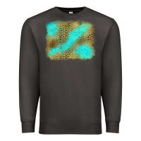 Smoke leopard turquoise background Premium Sweatshirt - Jasminsmagicworld
