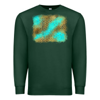 Sports Green leopard turquoise background Premium Sweatshirt - Jasminsmagicworld