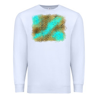 White leopard turquoise background Premium Sweatshirt - Jasminsmagicworld