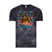 Cloud Black life is better with a dachshund Vintage Tee - Jasminsmagicworld