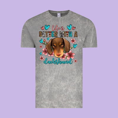Life Is Better With A Dachshund Vintage Tee Designed By Jasminsmagicworld