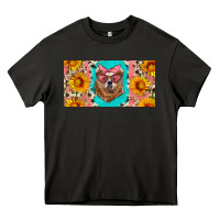 Asphalt mama bear with sunflowers and glasses license plate Heavy Core Tee - Artiststas