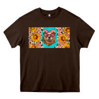 Chocolate Brown mama bear with sunflowers and glasses license plate Heavy Core Tee - Artiststas
