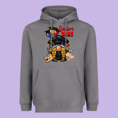 Senior 2023 Gnome Heavyweight Hoodie Designed By Barkaloodesign
