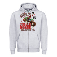 Heather Grey giddy up jingle horse pick up your feet Zipper Hoodie - MaliasSmallBusiness