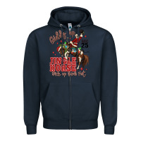 Navy giddy up jingle horse pick up your feet Zipper Hoodie - MaliasSmallBusiness