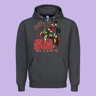 Giddy Up Jingle Horse Pick Up Your Feet Zipper Hoodie Designed By Maliassmallbusiness