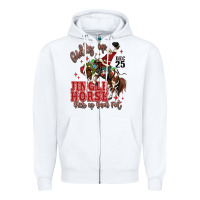 White giddy up jingle horse pick up your feet Zipper Hoodie - MaliasSmallBusiness