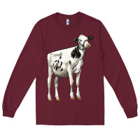 Burgundy Holstein Heifer Long Sleeve Tee - LillyAllenDesigns