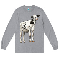 Heather Grey Holstein Heifer Long Sleeve Tee - LillyAllenDesigns